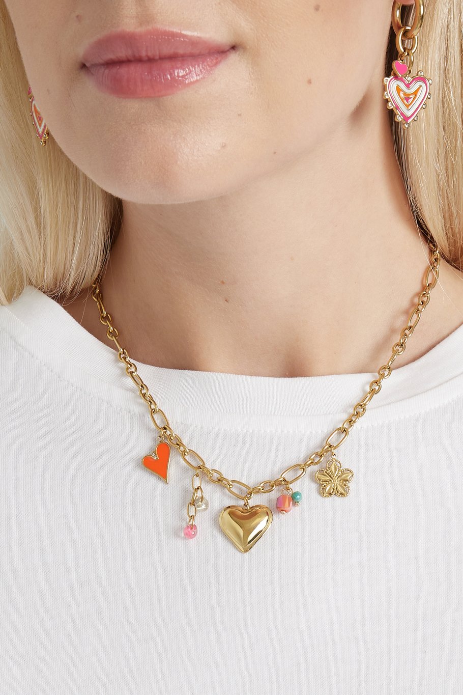 Halskette mit Charm „Sommer der Freude“ – Goldfarbe - Goldfarbefarbe Bild4